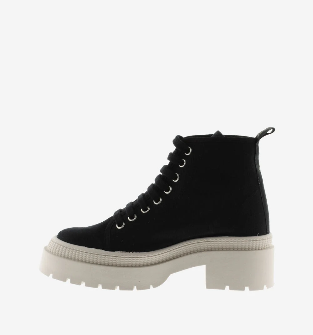 CIELO BOTTINE TOILE Bottines en toile avec talon pour femme NEGRO