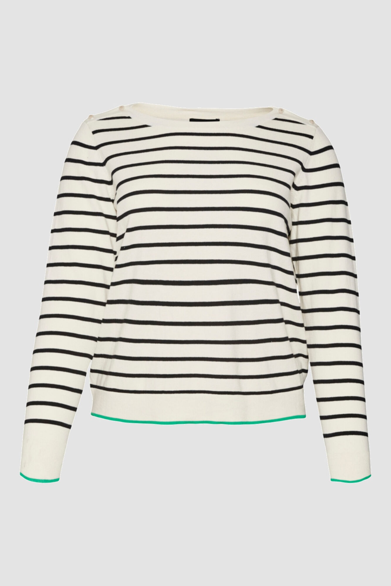 Suéter listrado plus size - Cinza
