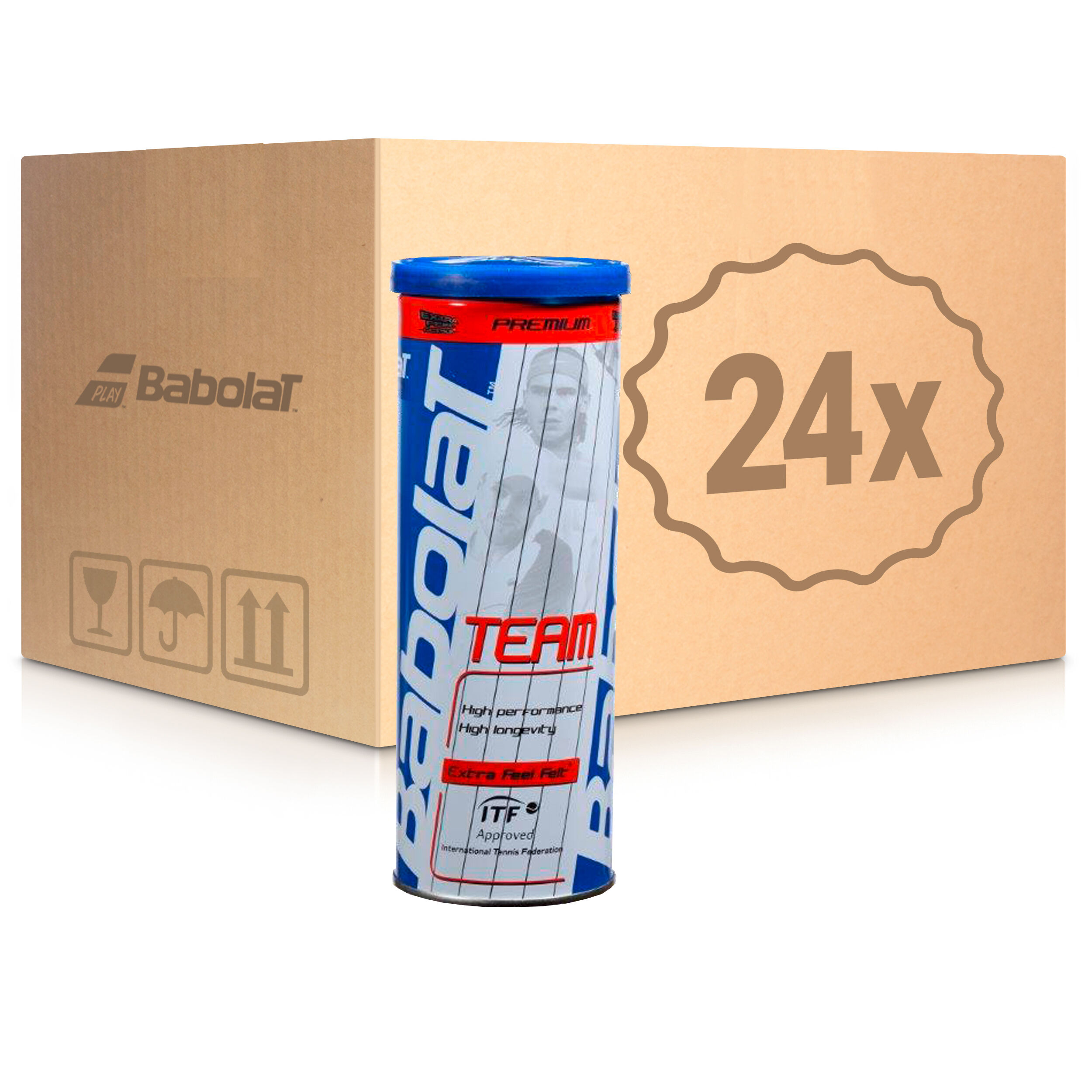 Babolat Team 24 Tubes De 3 En Carton