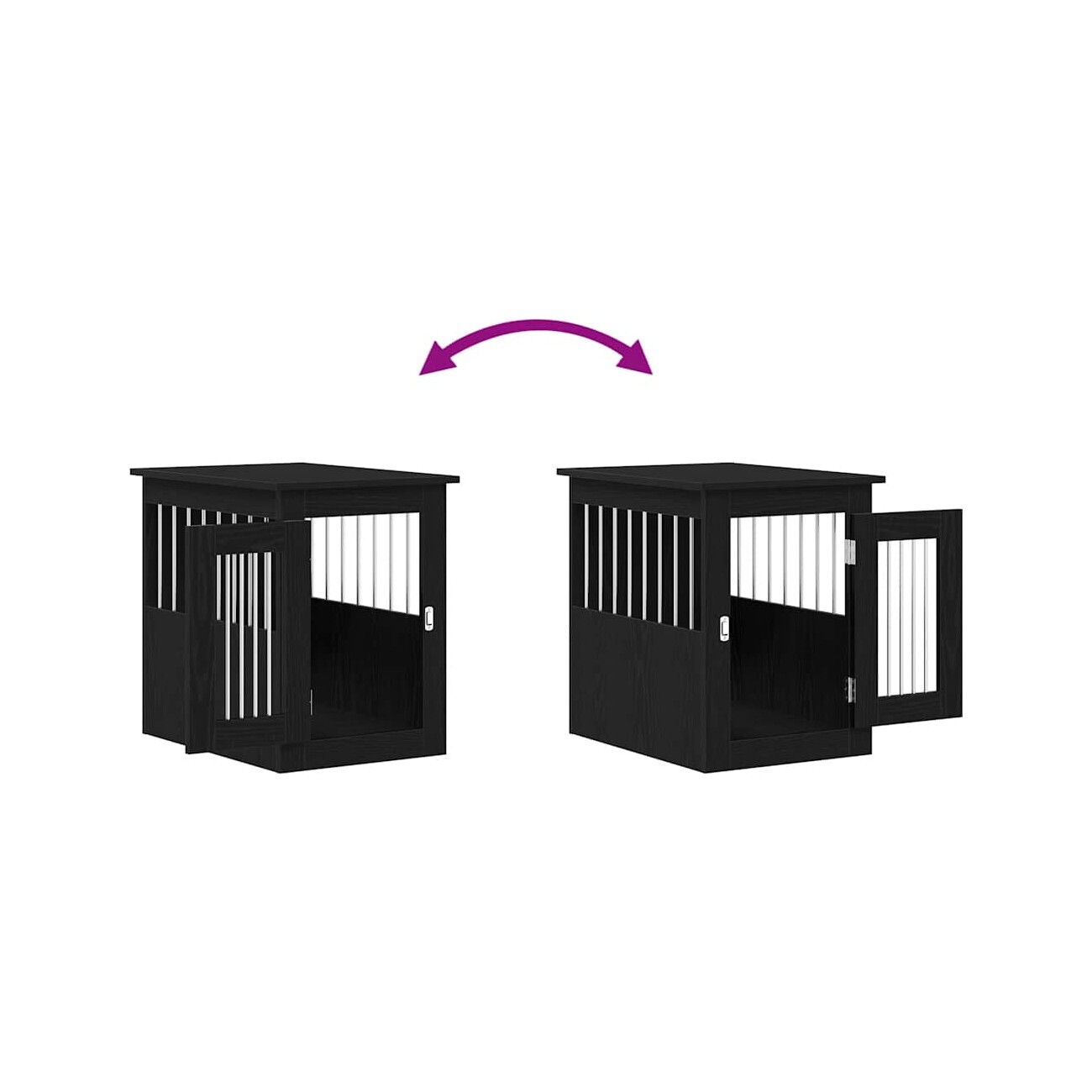 VidaXL Hundekäfig im Möbel-Stil graphit schwarz 62 cm, 45 cm, 59 cm