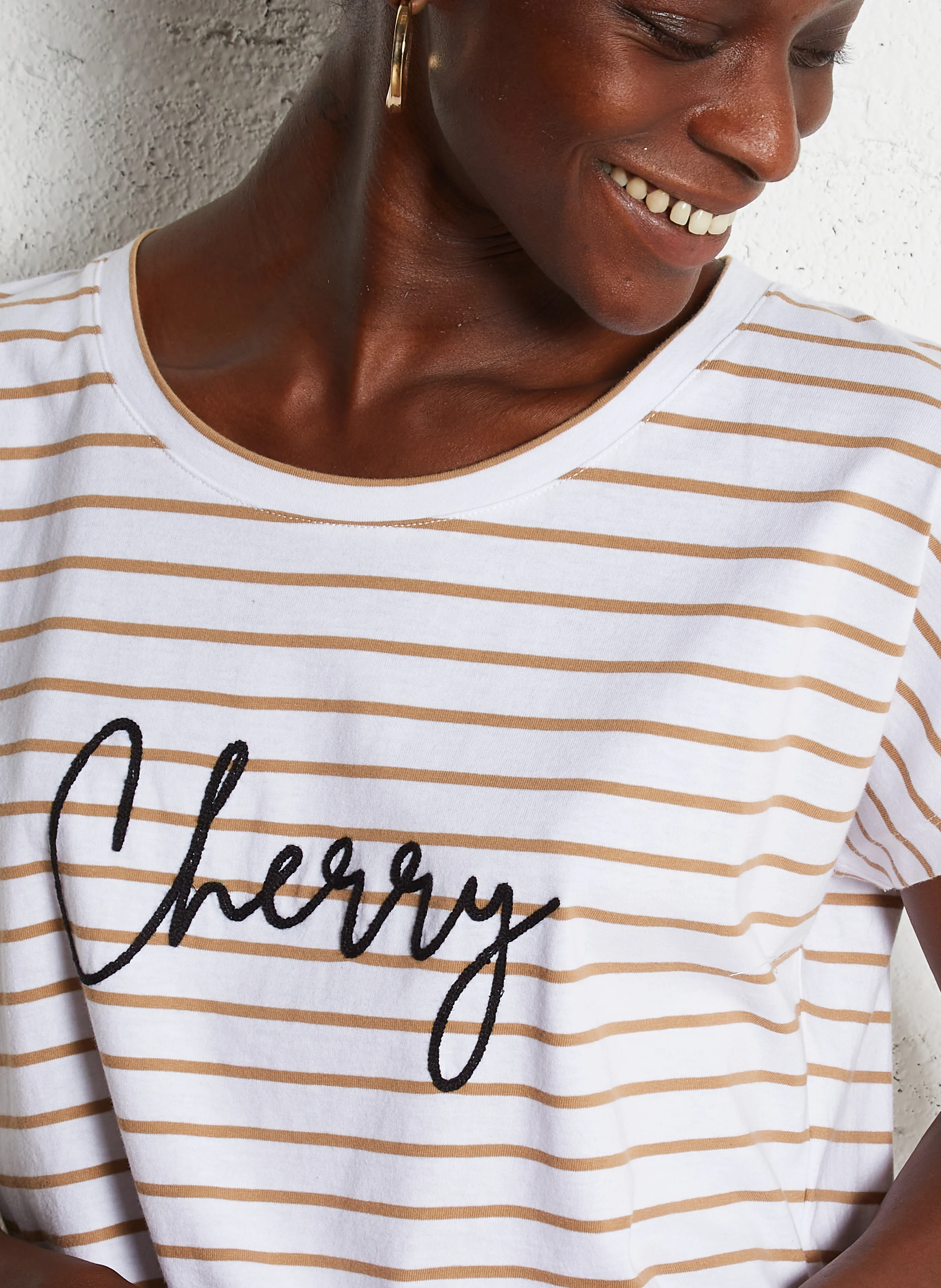 COTTARD - Tee-shirt droit col rond en coton | Blanc