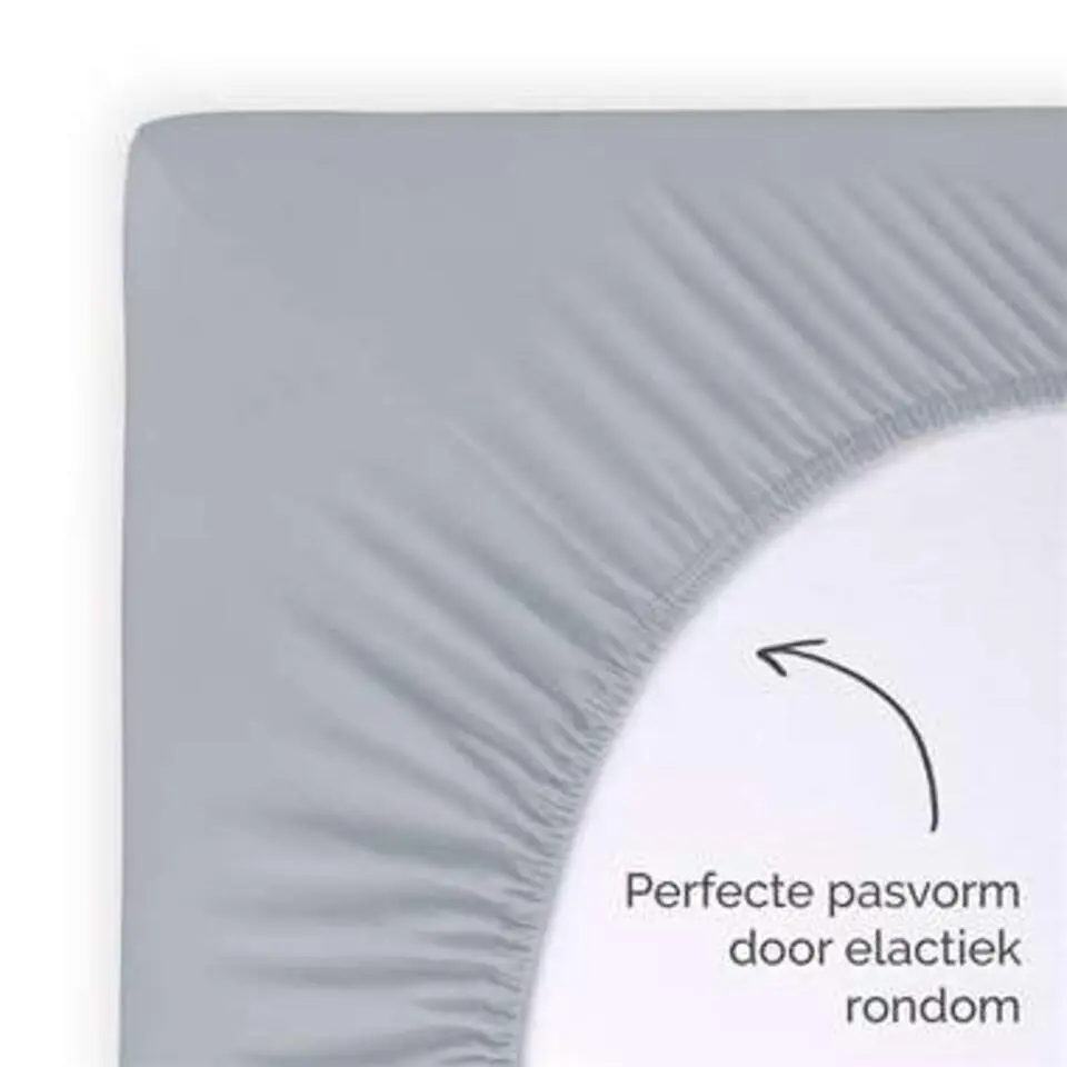 Byrklund - Hoeslaken Jersey - 160x200 cm - Licht Grijs