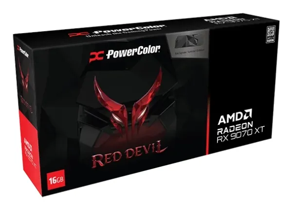 PowerColor Red Devil Radeon RX 9070 XT Backplate Special Edition, Radeon RX 9070 XT, 16 GB, GDDR6, 256 bit, 7680 x 4320 pixel, PCI Express x16 5.0