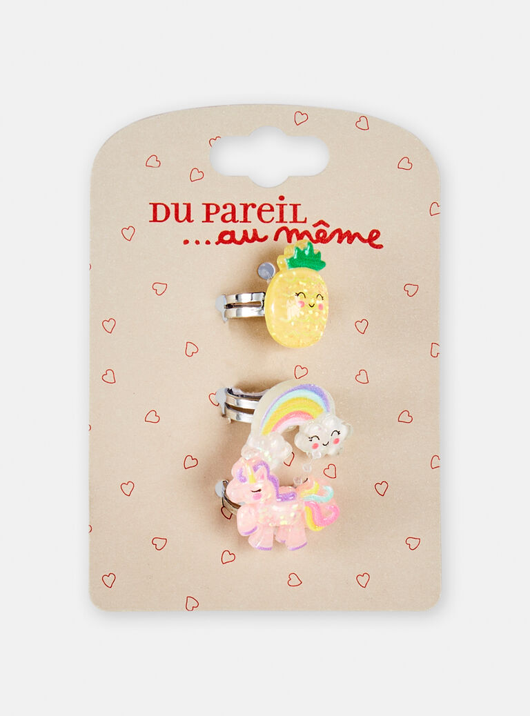 Lot de 3 bagues fantaisie pour fille