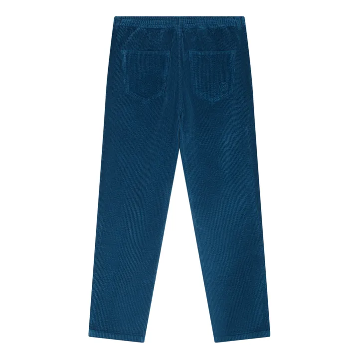 SMALLABLE BASICS Pantalon Homme Elastiqué à la Taille en Velours Côtelé | Vert canard