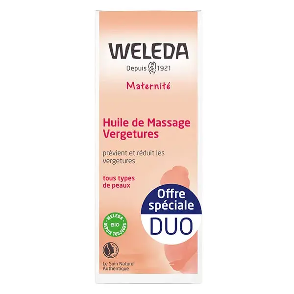Óleo de Massagem para Estrias Weleda para Gestantes, Pacote com 2 x 100ml