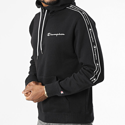 Sweat Capuche A Bandes 217831 Noir