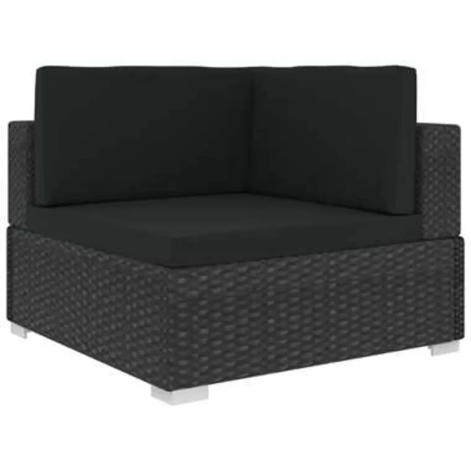 vidaXL - Bankset - Zwart - Poly rattan