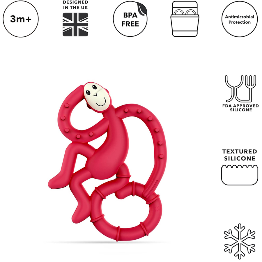 MATCHSTICK MONKEY™ Beißring Affe mini rubinrot