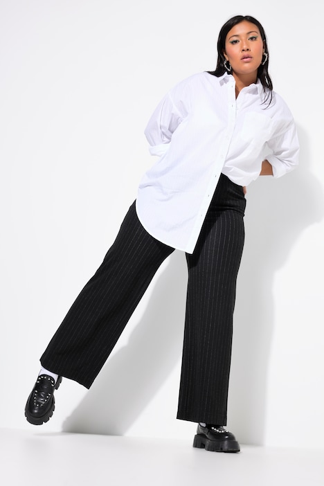 Hose, wide Legs, High Waist, Jersey, Streifen