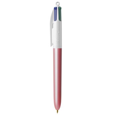 BIC 4 Couleurs Pearl - Stylo à bille 4 couleurs - corps rose