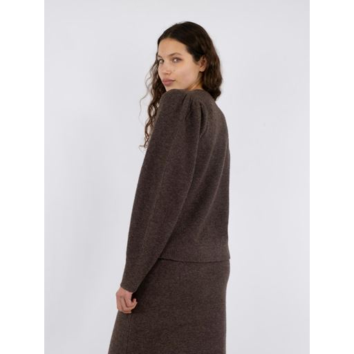 Neo Noir Nuna Knit Cardigan, Brown Melange, 34