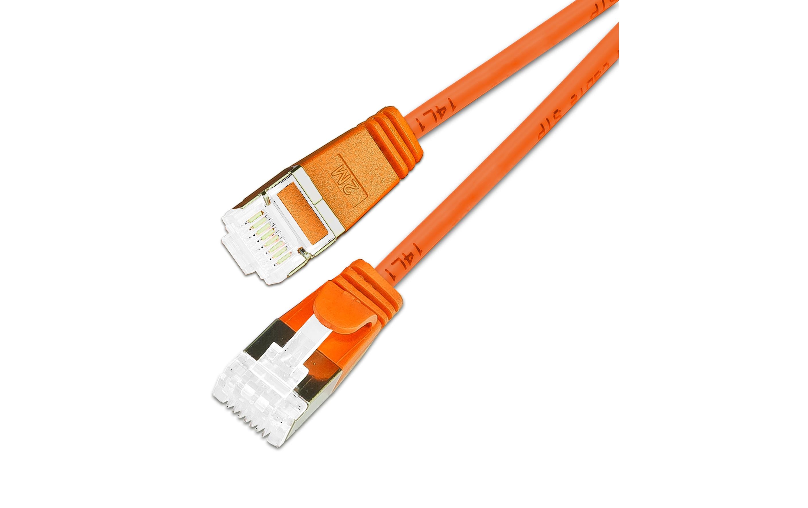 Slimpatchkabel RJ-45, Cat 6A, U/FTP, 2 m, Orange, 60-Pack<br>SLIM Multipack, 60x 2m KAT6A Patchkabel, orange