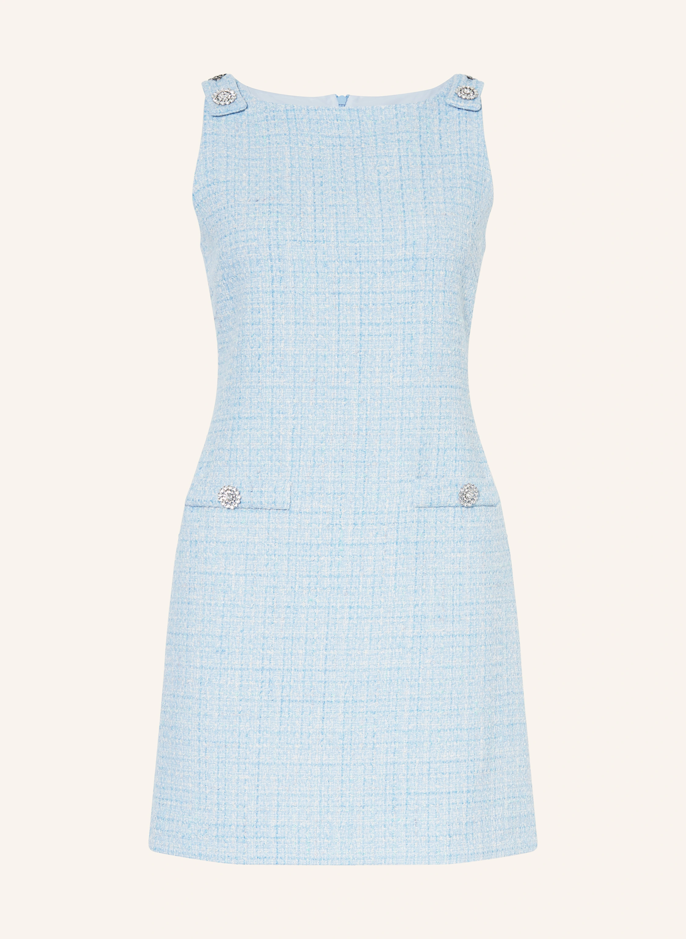maje Bouclé-Kleid mit Schmucksteinen und Glitzergarn