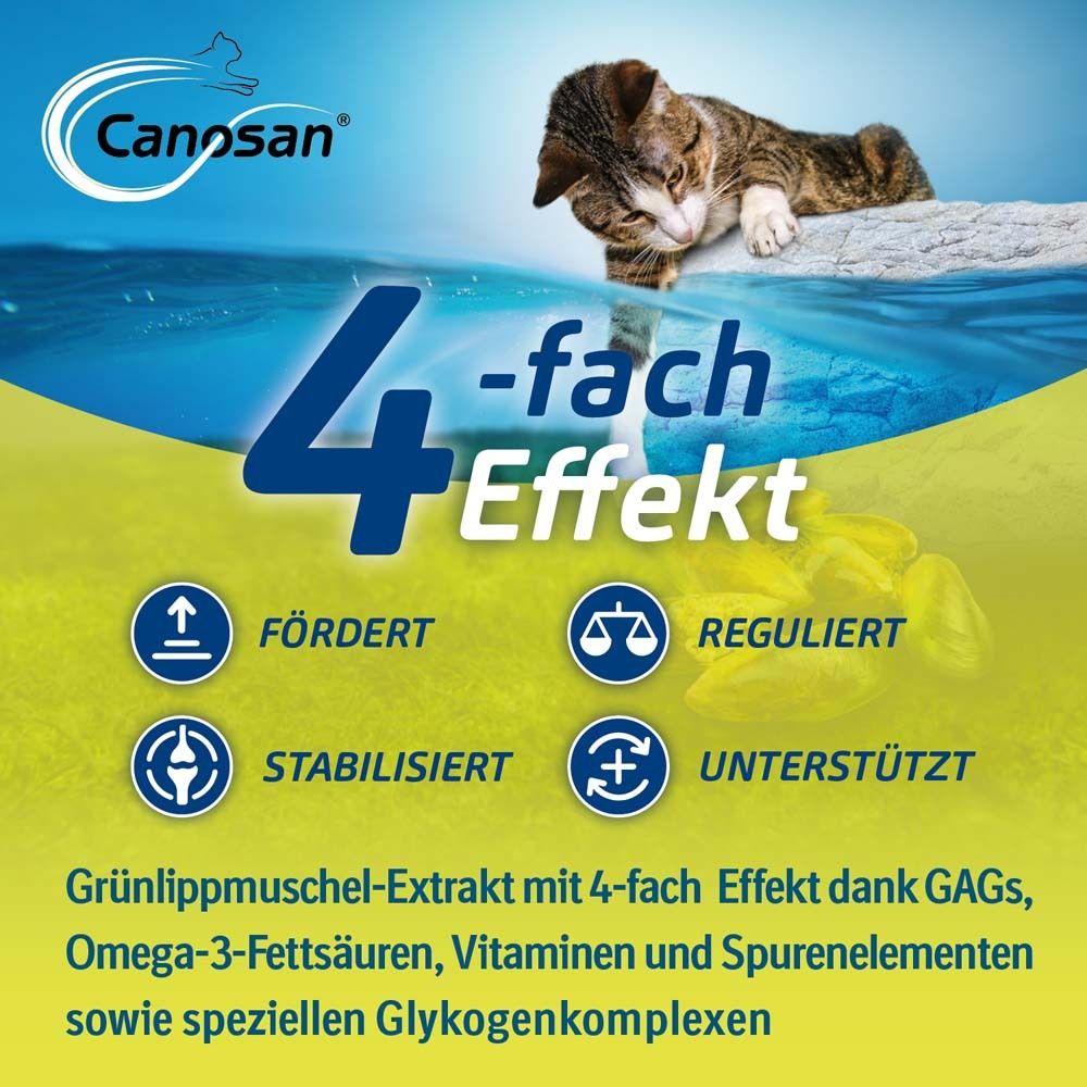 Canosan® Kautabletten für Gelenkgesundheit bei Katzen mit Grünlippmuschel- Extrakt Gonex®