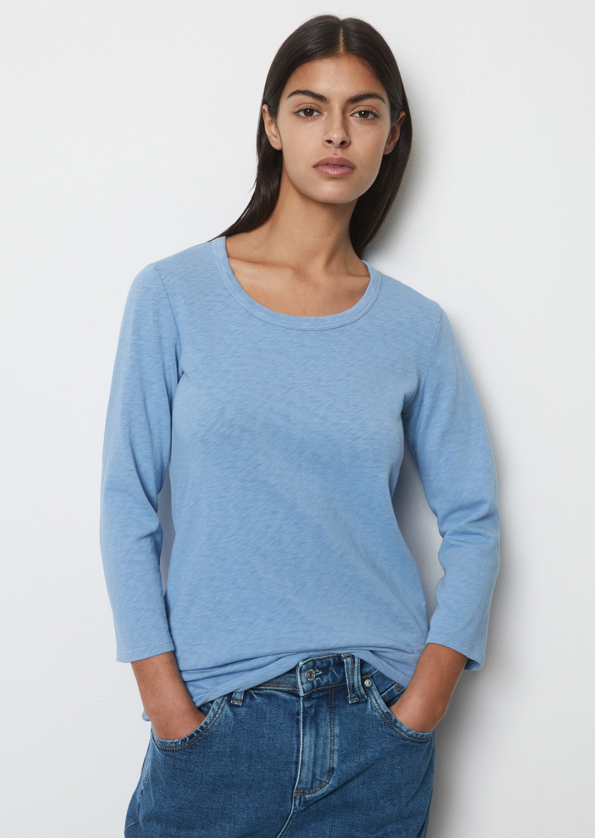 T-Shirt slim aus Slub-Jersey