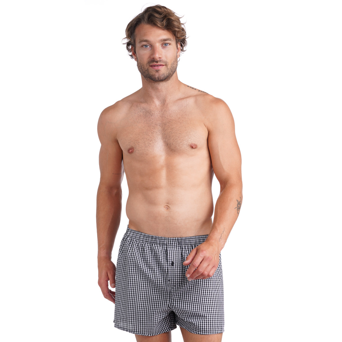 VanVaan Herren Boxershorts mit Karo-Muster schwarz / weiss