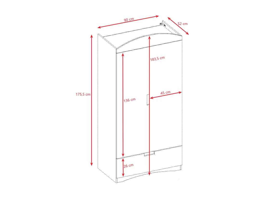 Armoire Enfant 2 portes Classic