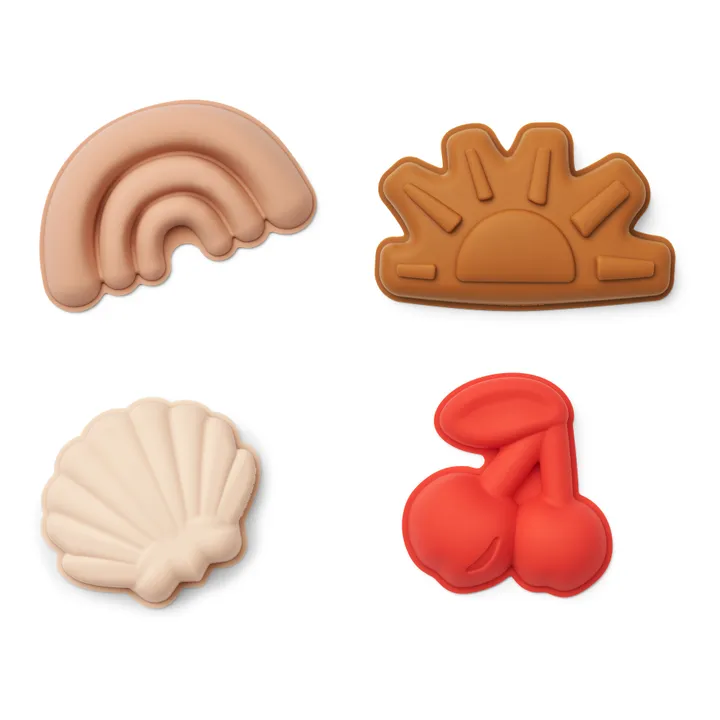 Liewood Moules Gill en silicone pour la plage - Set de 4 | Cherries/Apple blossom