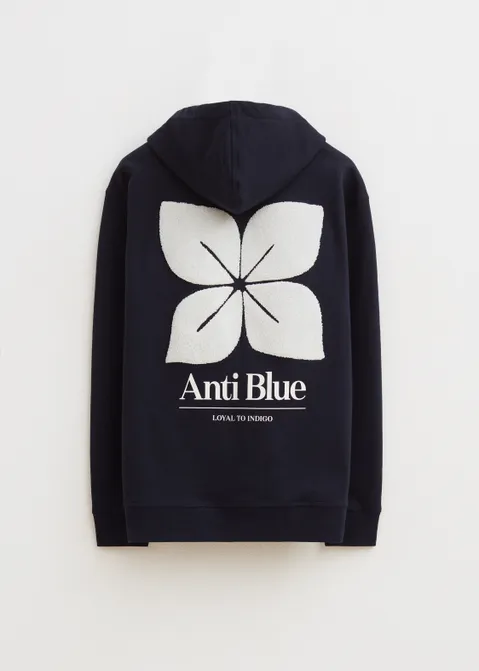 Hoodie met print bloem blauw (BLW.D)