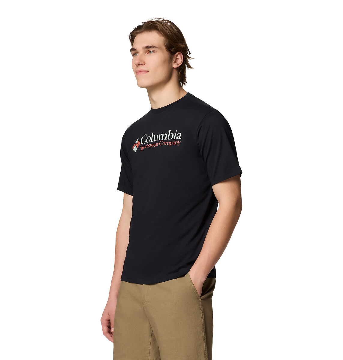 COLUMBIA<br>Camiseta de manga curta com logo no peito essencial