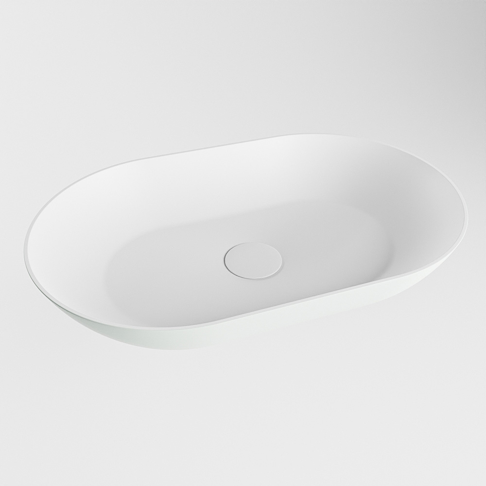 Mondiaz Onni Solid Surface waskom 55x35cm greey / talc