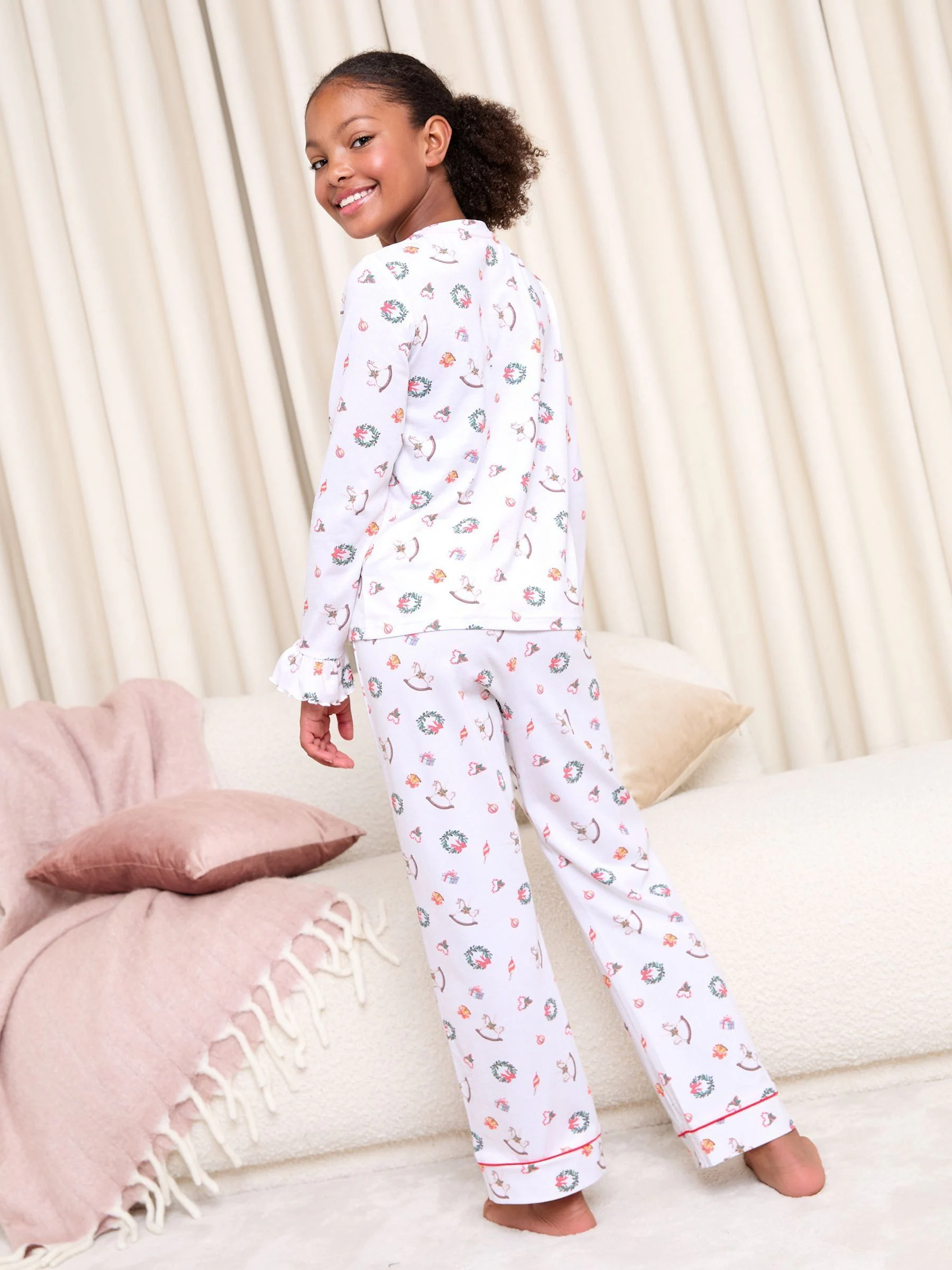 Crème slinger - Lipsy Kerstmis Pyjama's Set (5-16jr)