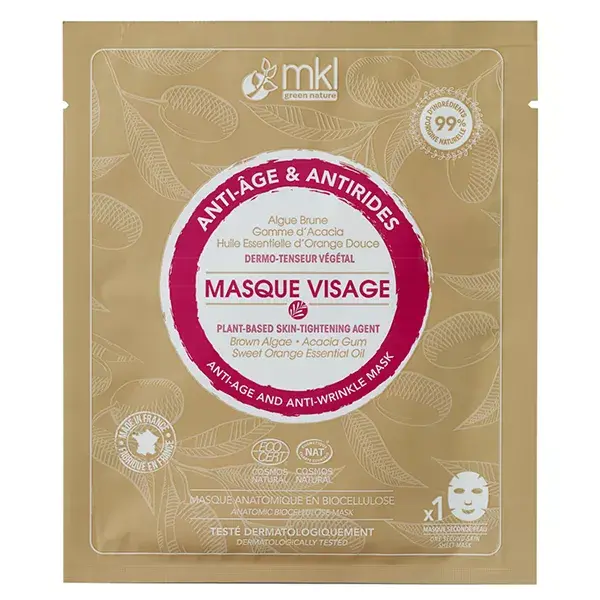 Máscara facial orgânica antienvelhecimento e antirrugas MKL Green Nature