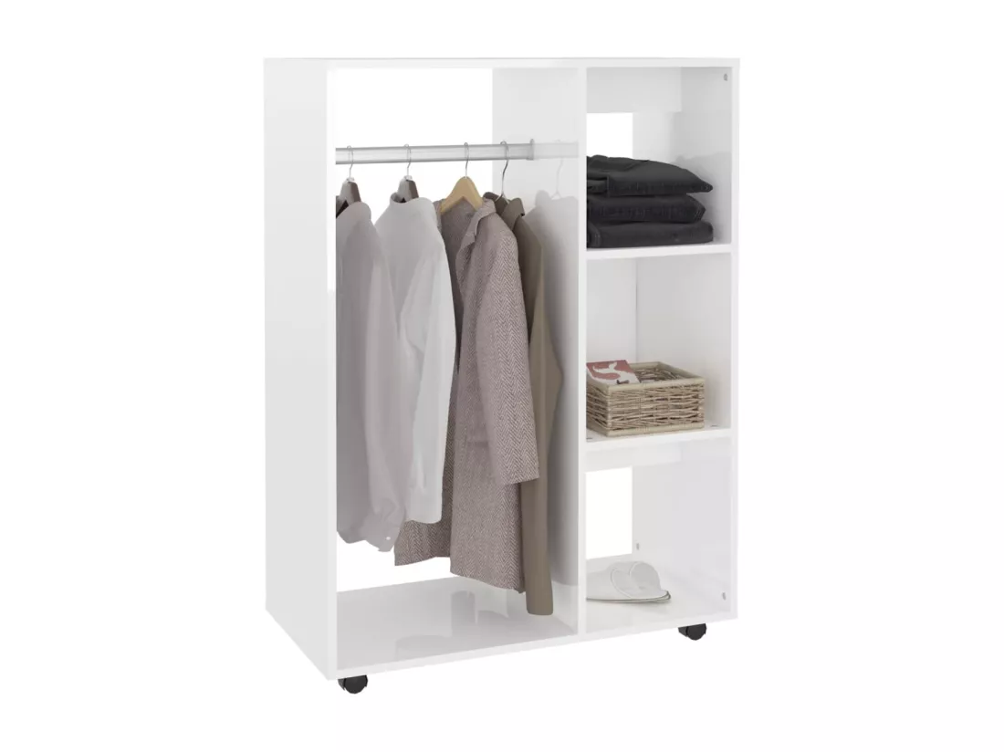 Garde-robe Blanc brillant 80x40x110 cm Bois d’ingénierie