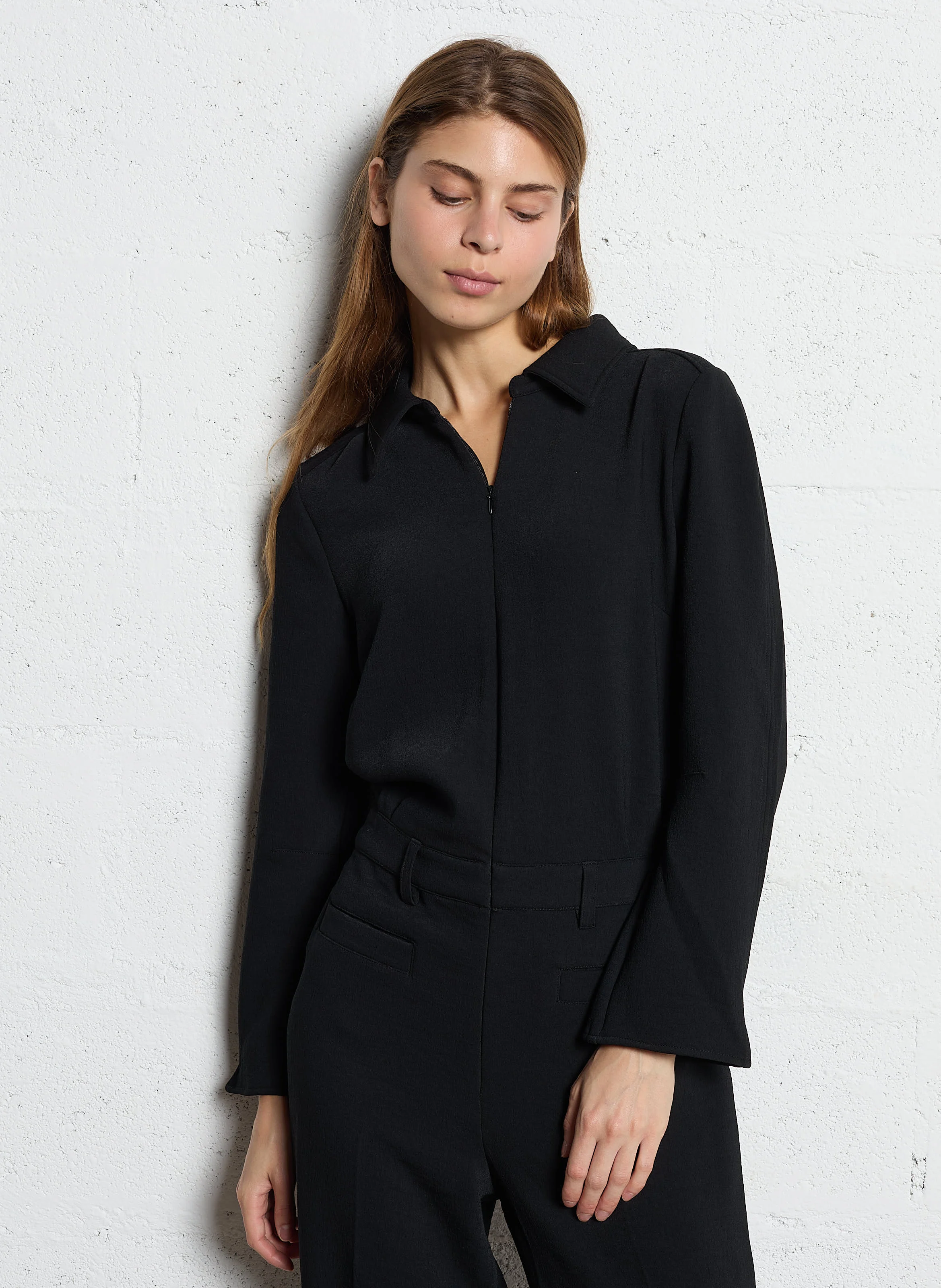 OMIZA - Combinaison pantalon droite | Noir