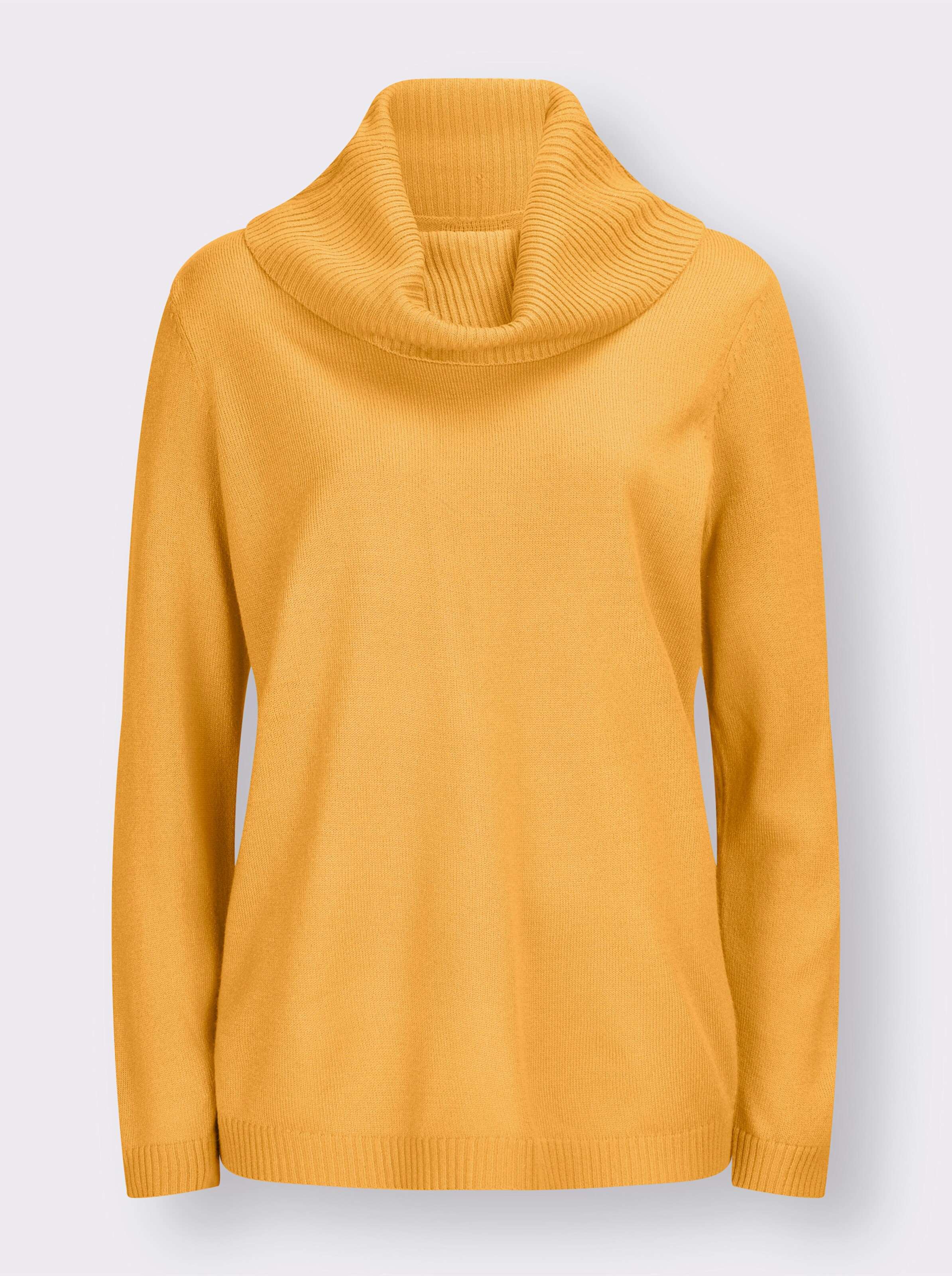Rollkragenpullover mit halsfernem Kragen