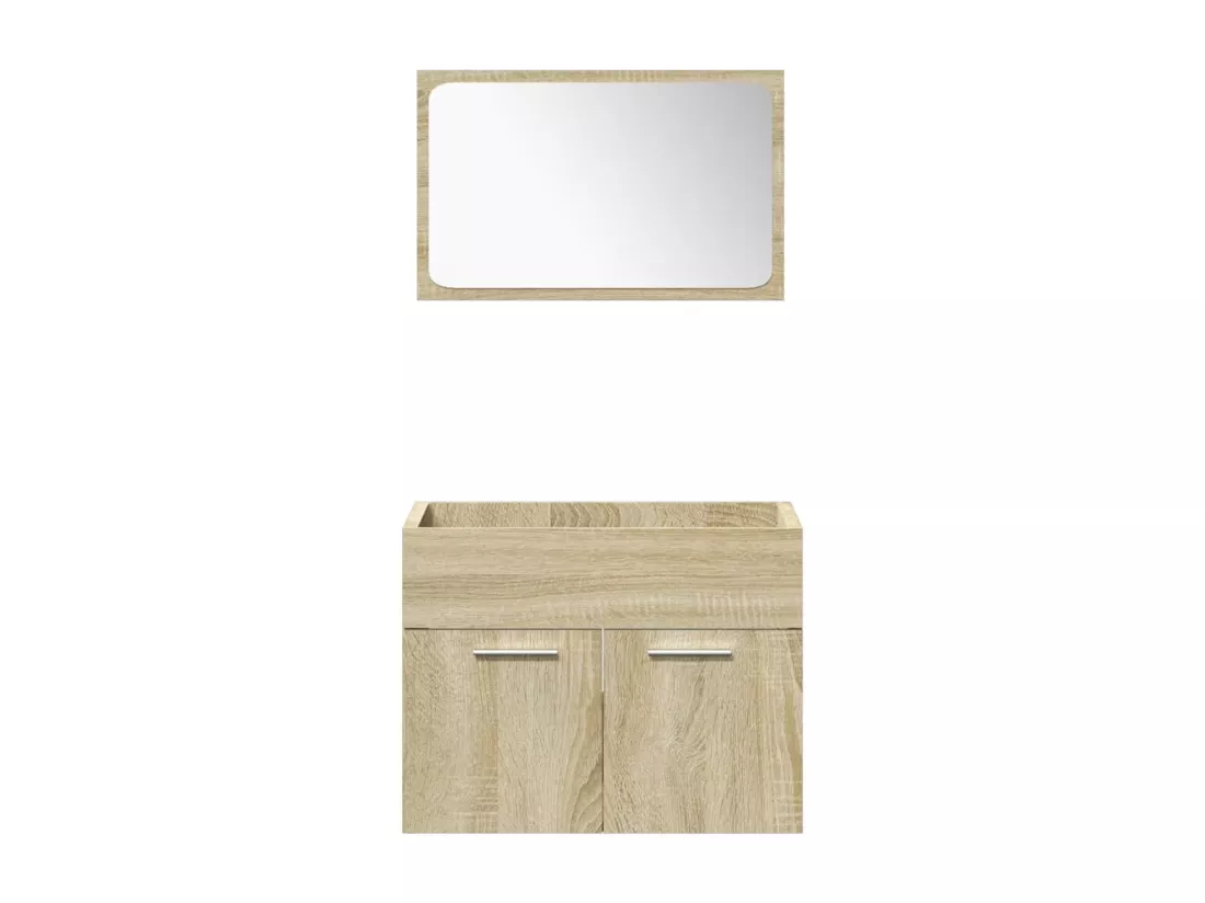 Ensemble de meubles de salle de bain 4 pcs chêne sonoma