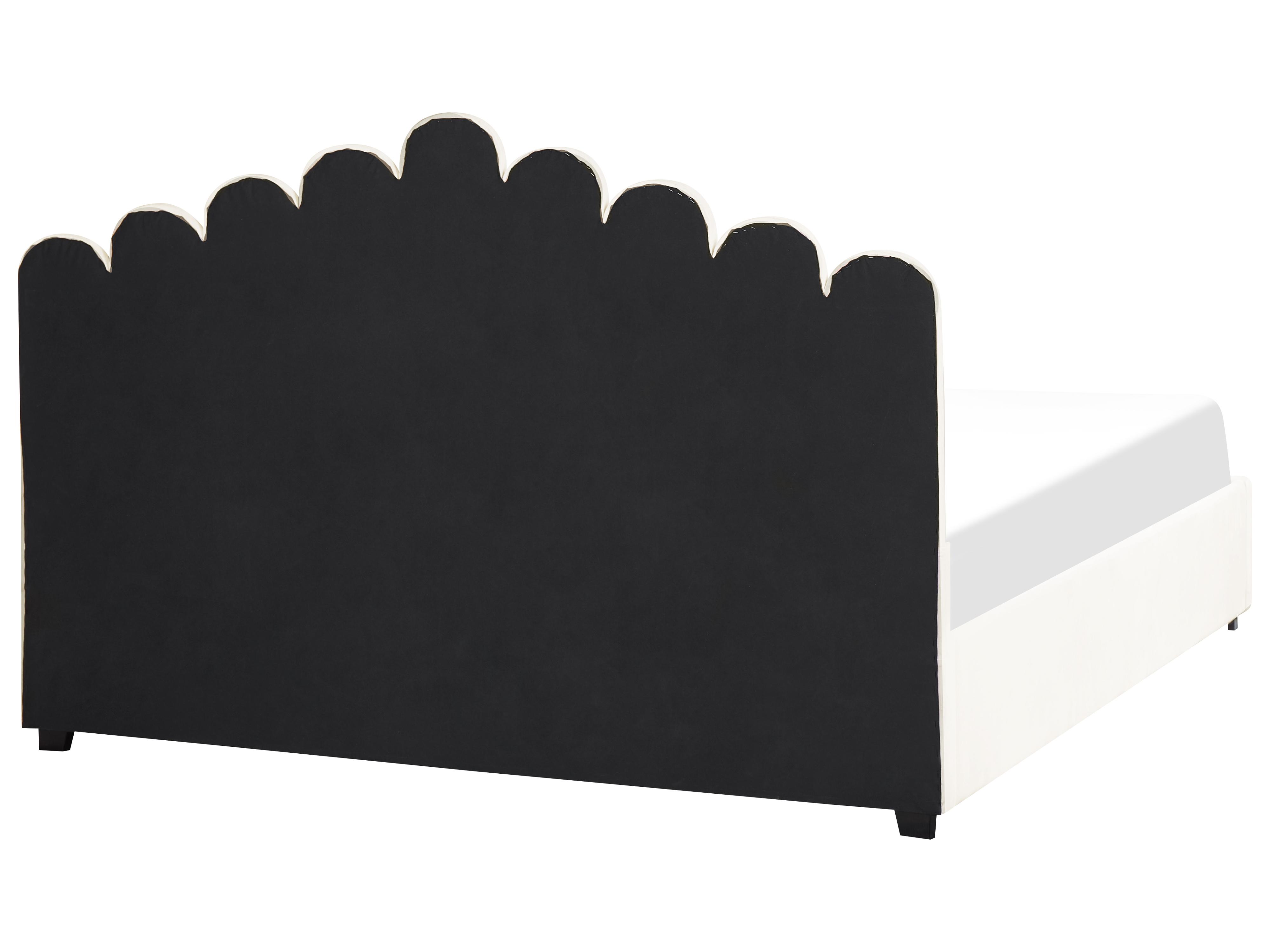 Bed met opbergruimte Fluweel VINCENNES 180 x 200 cm Gebroken wit