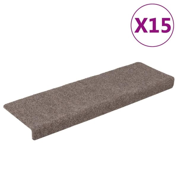 vidaXL Trappematter 15 stk nålestempel 65x21x4 cm kremhvit