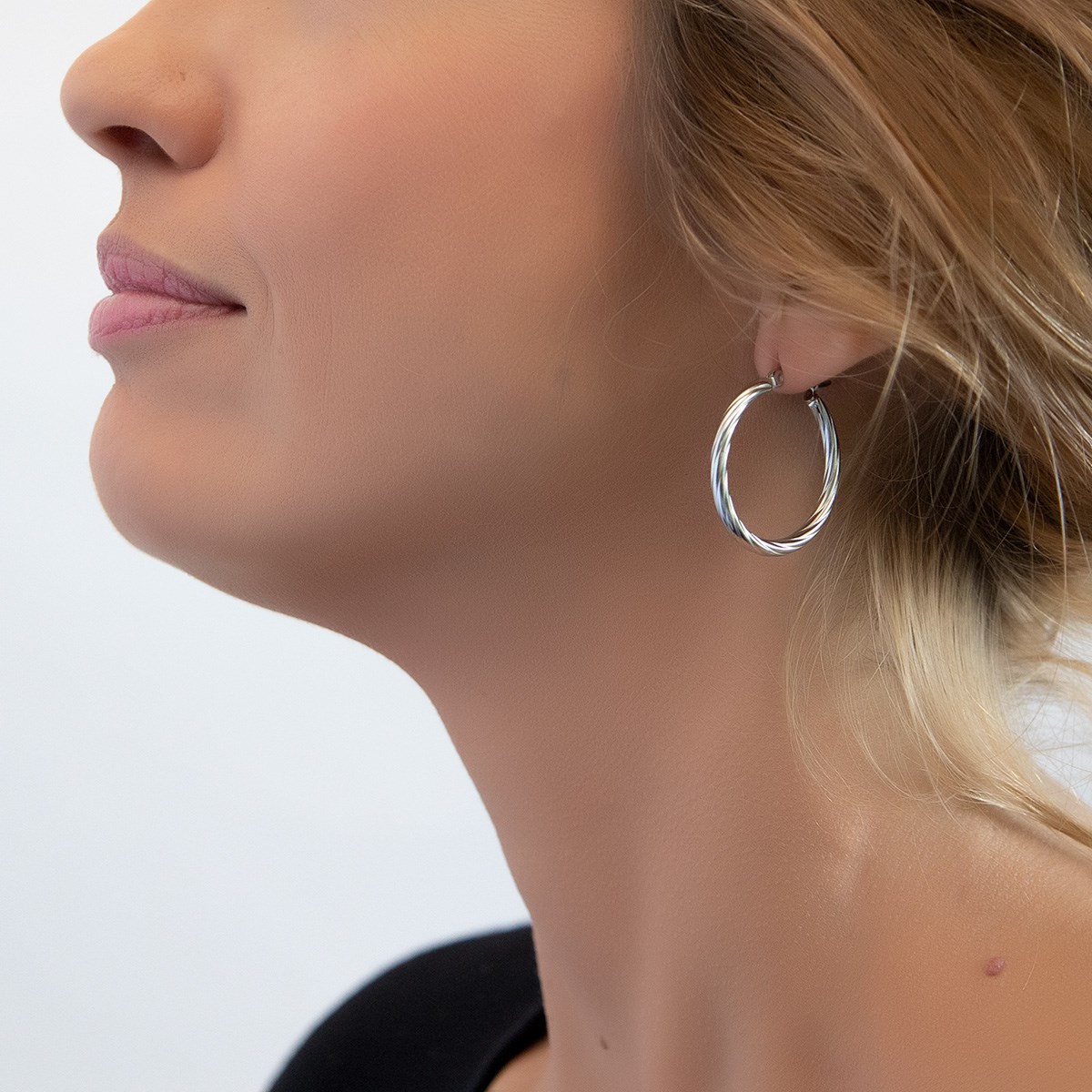 Boucles d'oreilles créoles acier 30MM