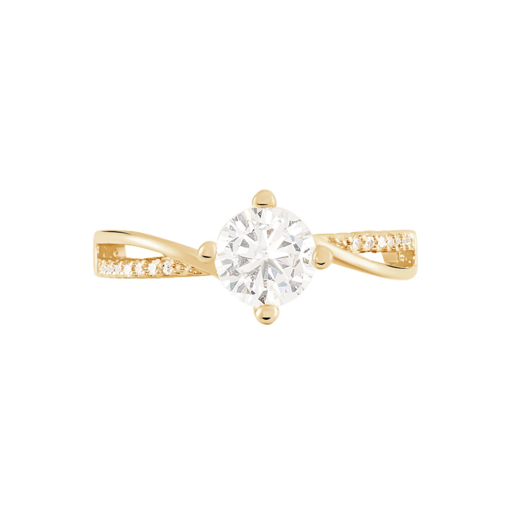 Bague Solitaire Sarah-lee Plaqué Or Jaune Oxyde De Zirconium