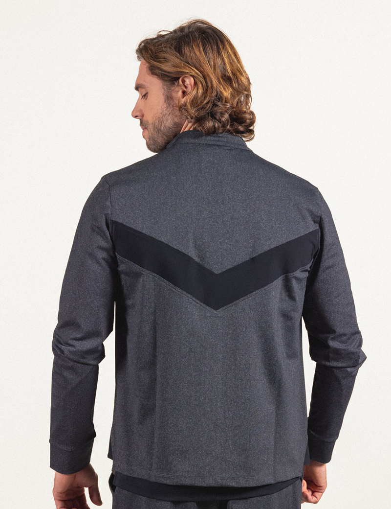 HBT BASICS | SMITH CHEMISE ZIPPÉE GRIS CHINÉ