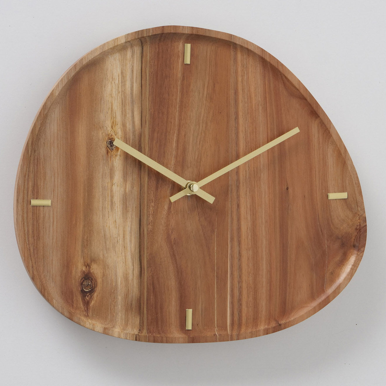 Boltze Horloge murale en acacia marron - 35x30 cm