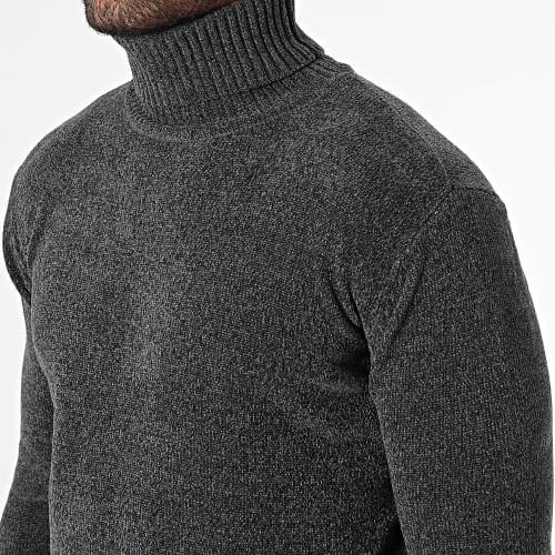 Pull Col Roulé Gris