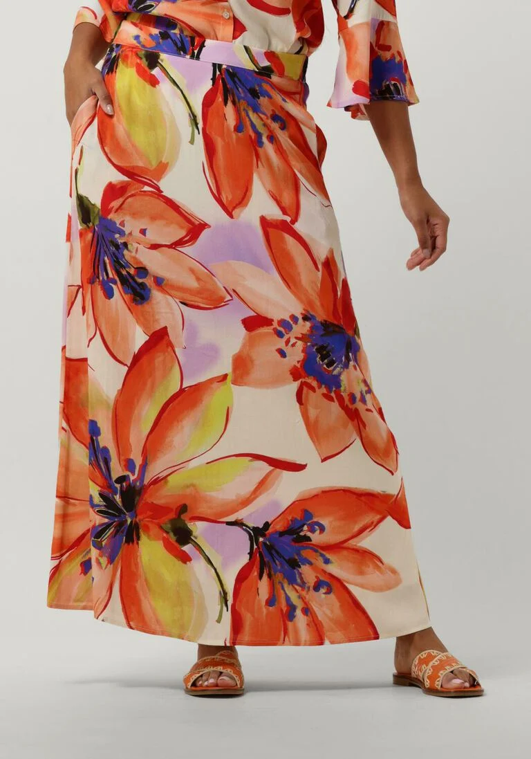 JANSEN AMSTERDAM oranje jansen amsterdam midirok wbf658 woven print long skirt