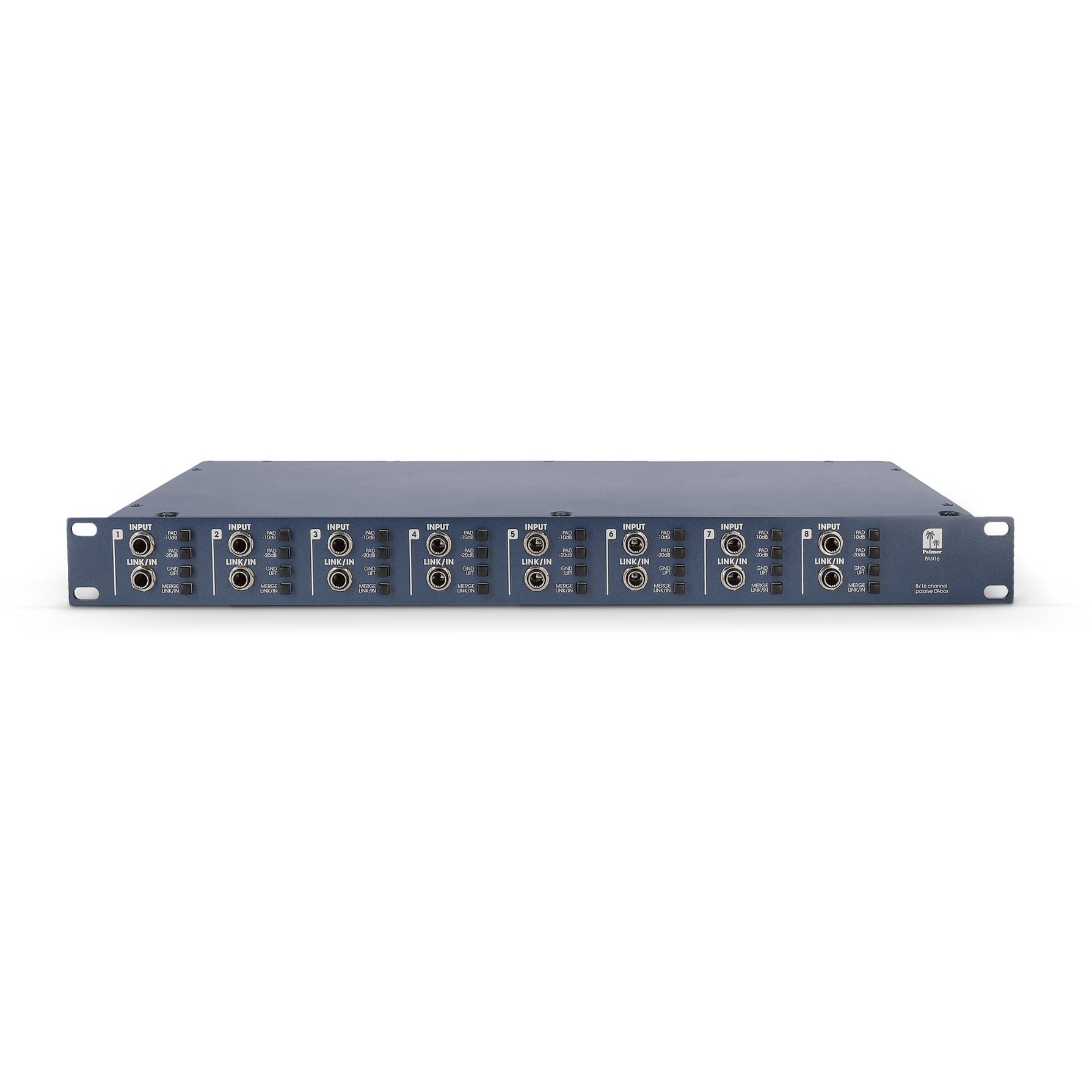 Palmer PAN 16 19 inch passieve 8-kanaals DI box