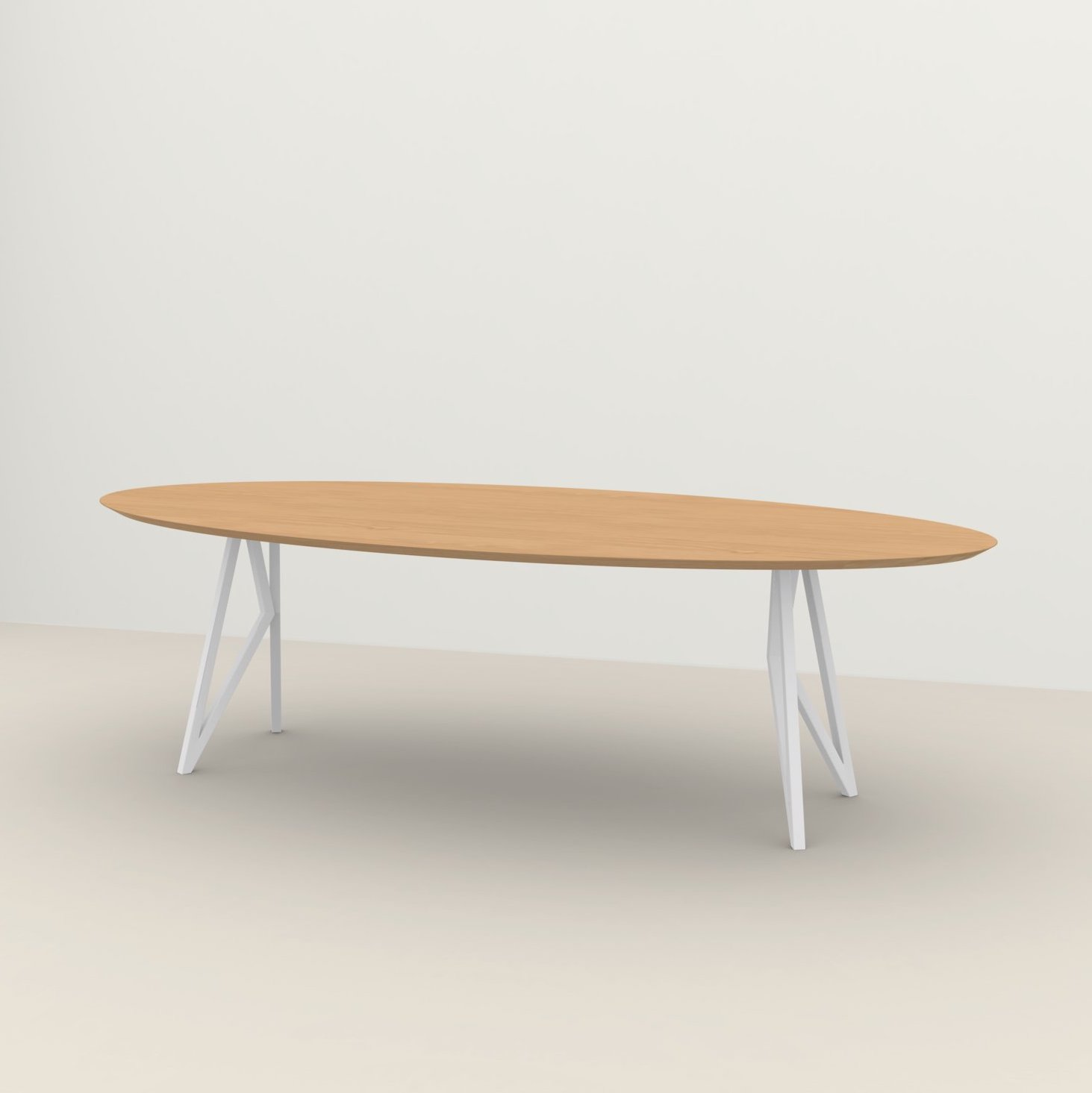 Studio HENK tafel Butterfly Ovaal - wit frame, hardwax light 3041 280 x 120 | HWO NL 3041 | Verjongde Rand | Frame Wit