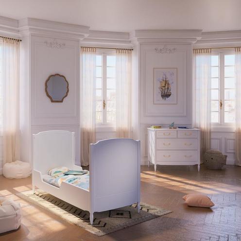 Chambre DUO Lit 70x140 + Commode LAFAYETTE Neige - THEO