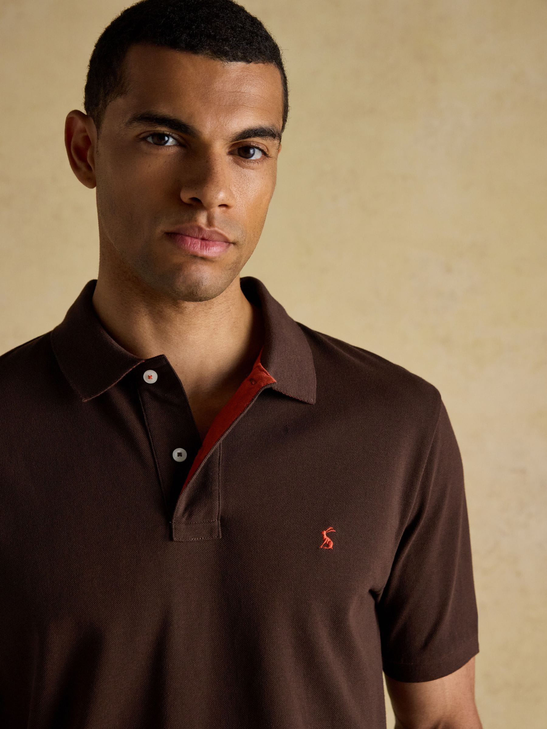 Bruin - Joules Woody pigué poloshirt van katoen
