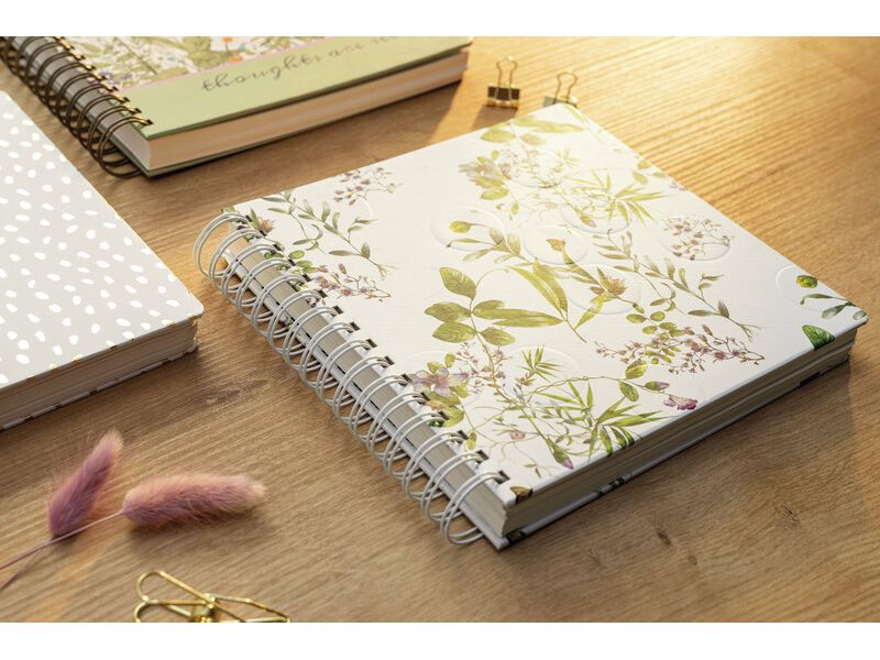 Jolie Spiral-Notizbuch Fairytale Garden, 23.4 x 21.5 cm, Bl Scrap- oder Gästebuch mit Ringbindung