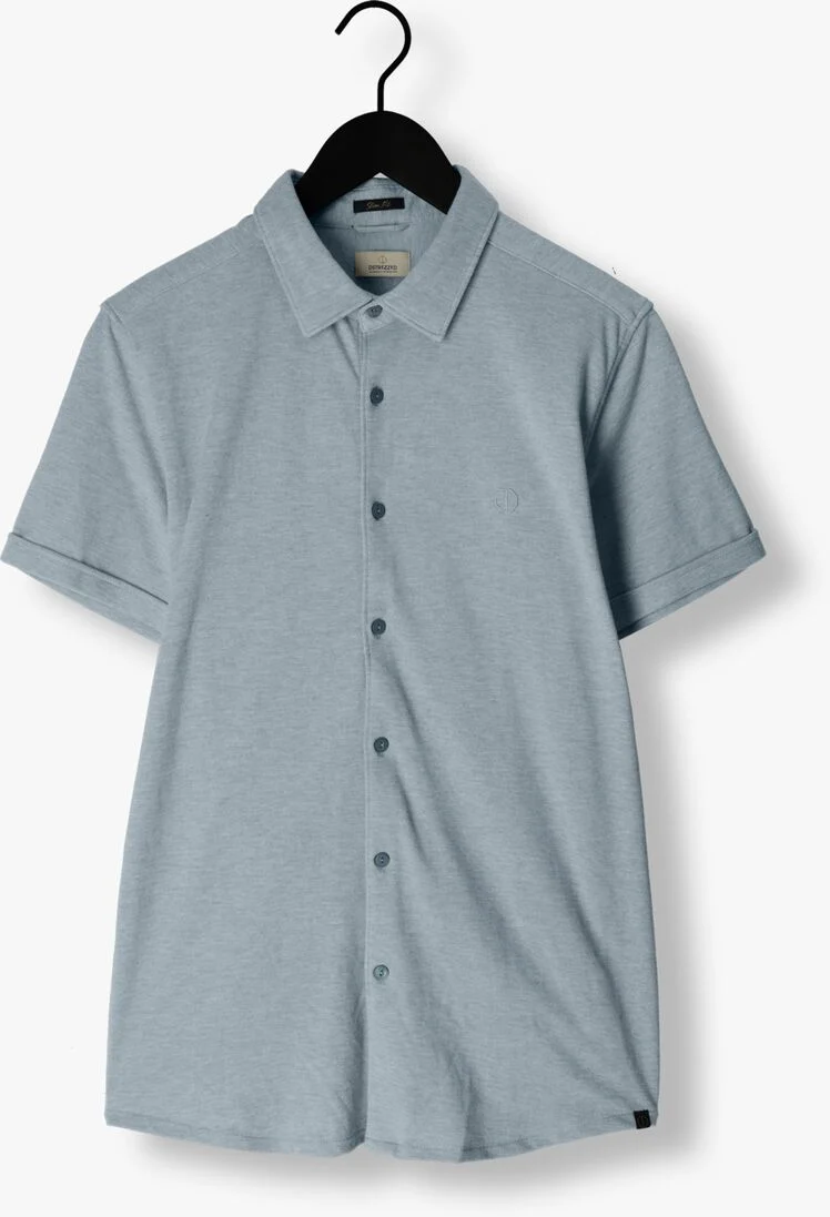 DSTREZZED blauwe dstrezzed casual overhemd shirt melange pique