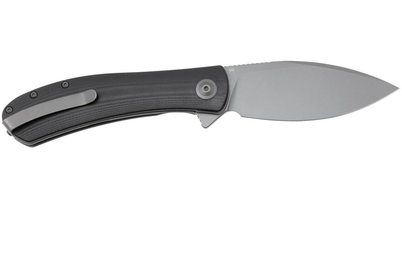 Trollsky Knives Mandu XL MT013-XL Grey Stonewashed D2, Black G10 zakmes