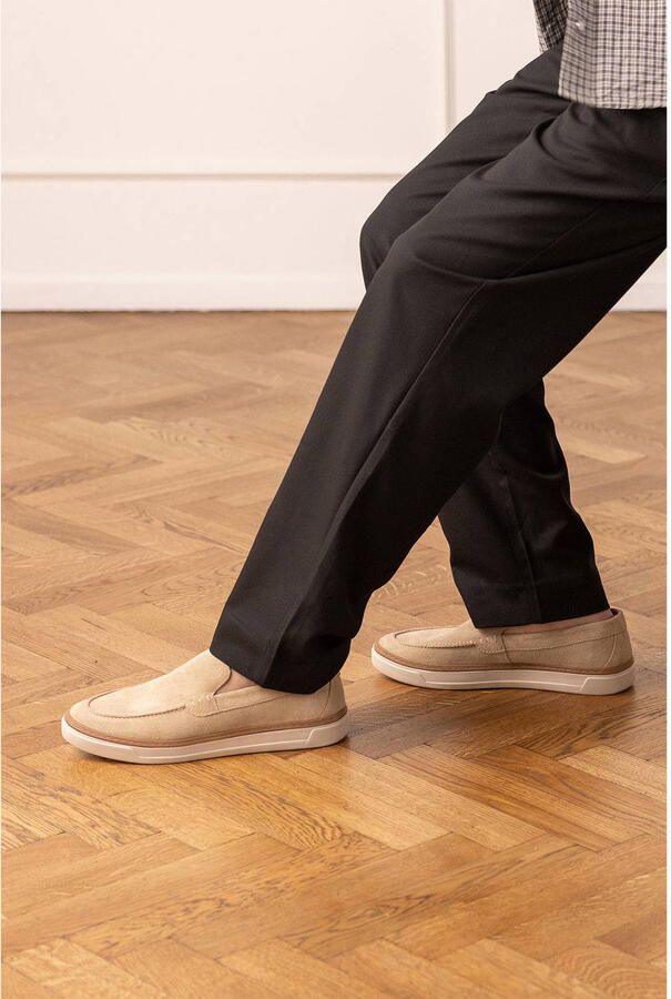 No Stress Heren Beige suède loafers