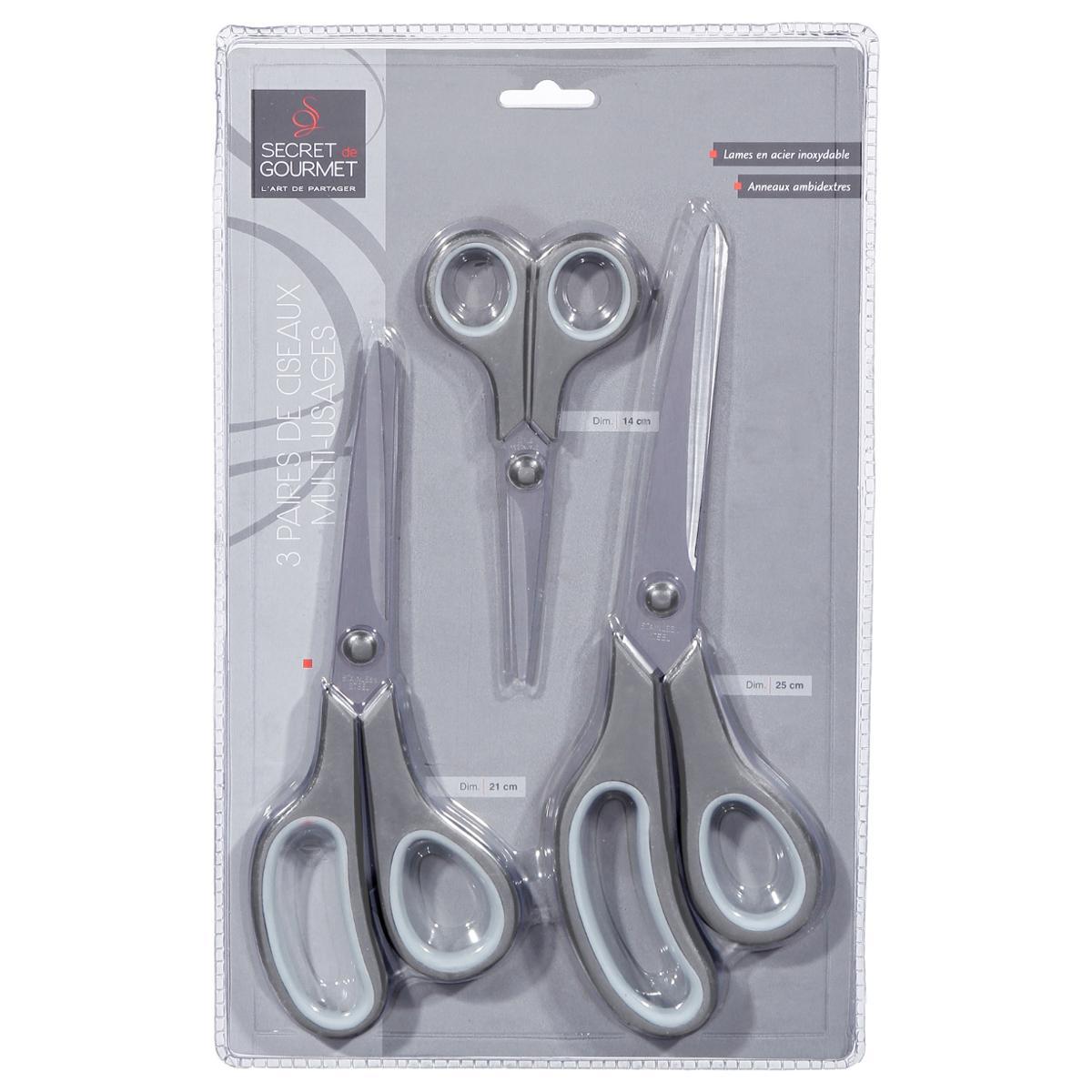 CISEAUX MULTI USAGE ESSENTIEL X3 PIECES