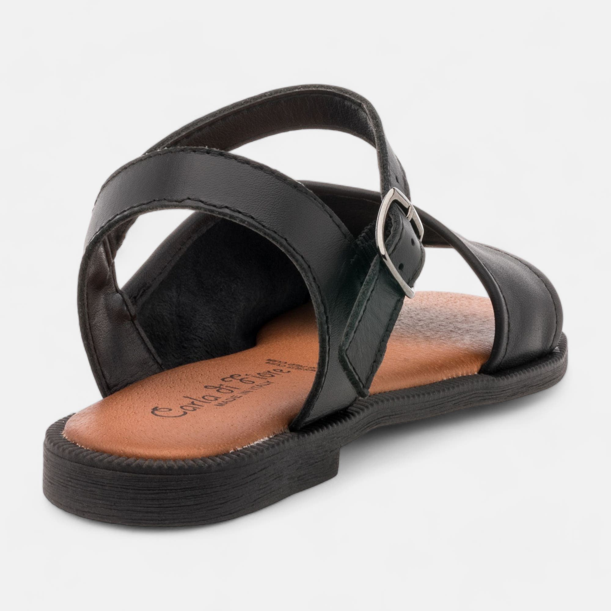 Sandales Femme en cuir noir